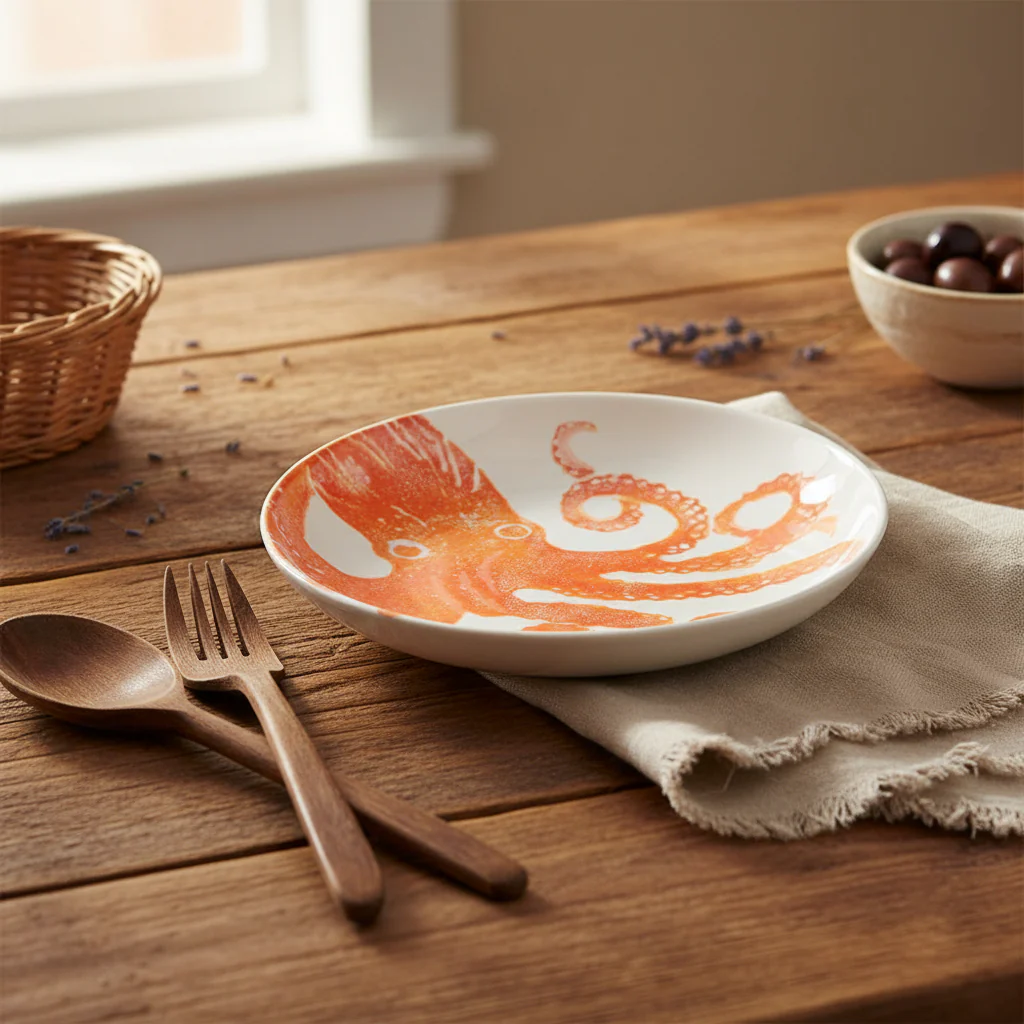 Bliss Home Supper Bowl, Orange Octopus - Image 7
