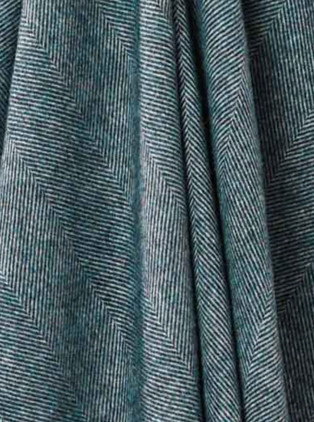 Bronte By Moon Herringbone Pure New Wool Throw, Teal - Image 5