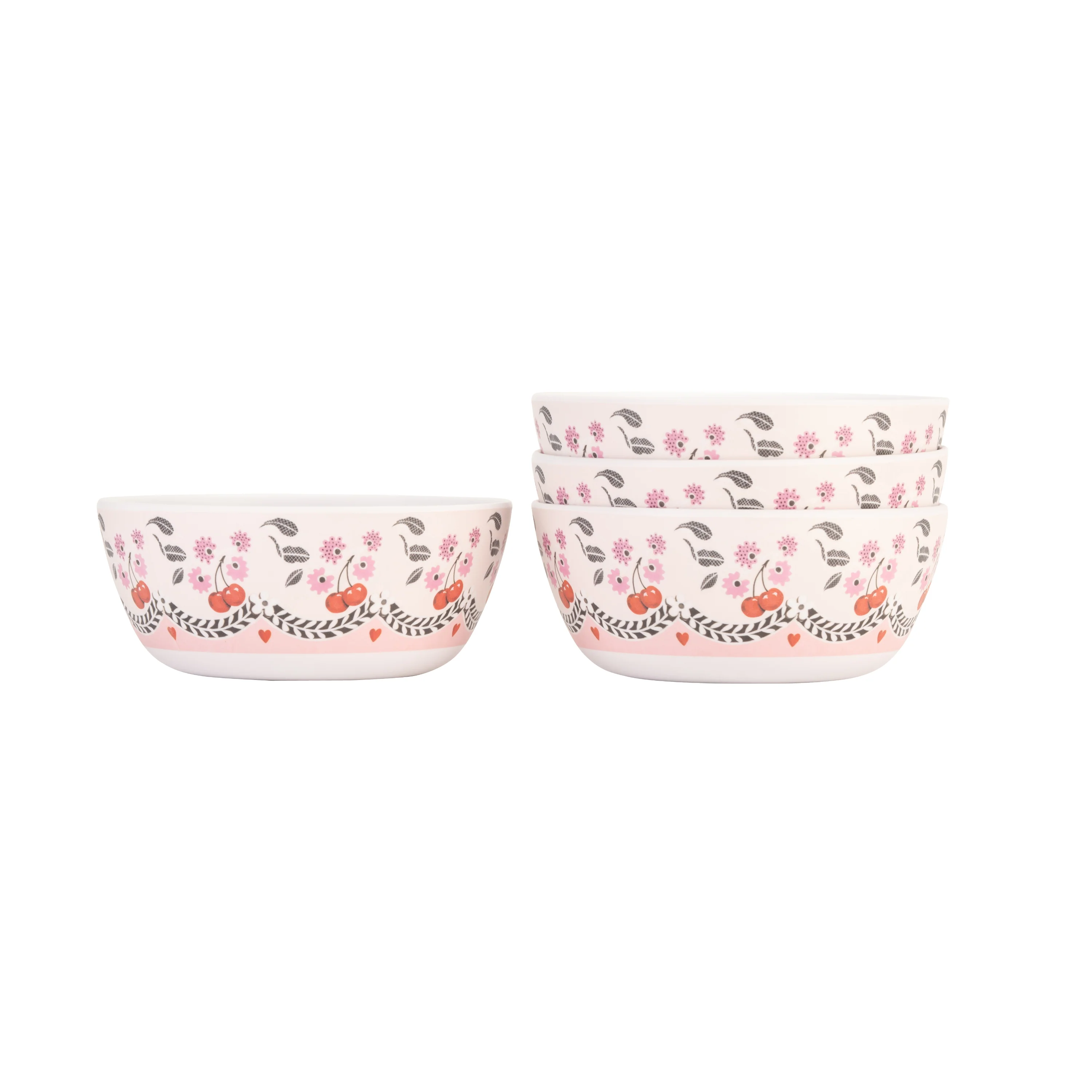 Cath Kidston Cherry Melamine Picnic Bowls (Set Of 4)