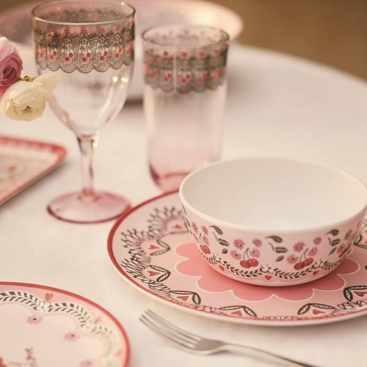 Cath Kidston Cherry Melamine Picnic Bowls (Set Of 4) - Image 7