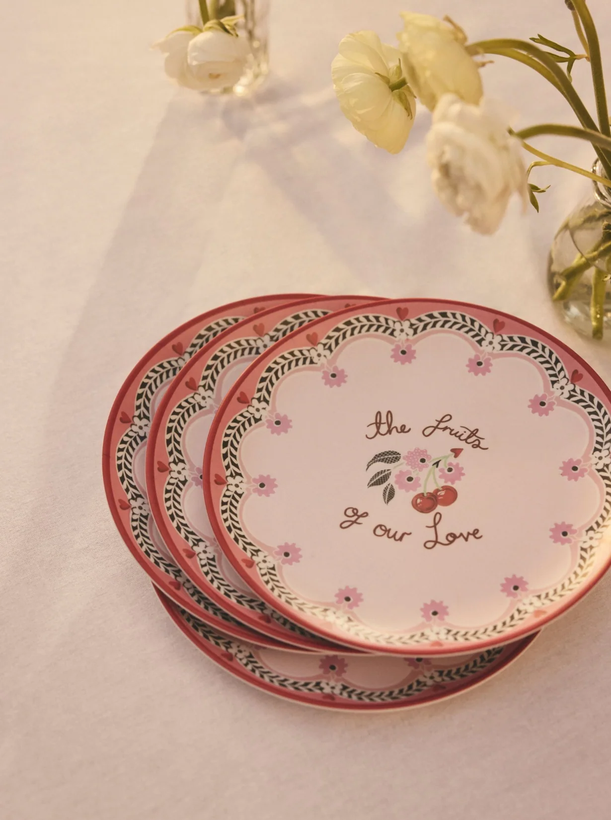 Cath Kidston Cherry Melamine Picnic Side Plates (Set Of 4) - Image 3