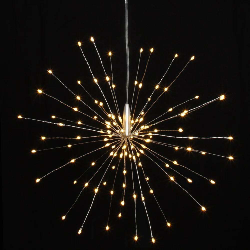 Hanging Starburst LED Fairy Light Silver (Battery Operated) - Image 8
