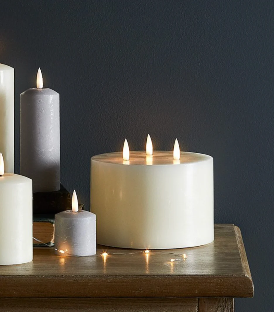 LED Three Wicker Candle Warm White, 15 CM - Image 4