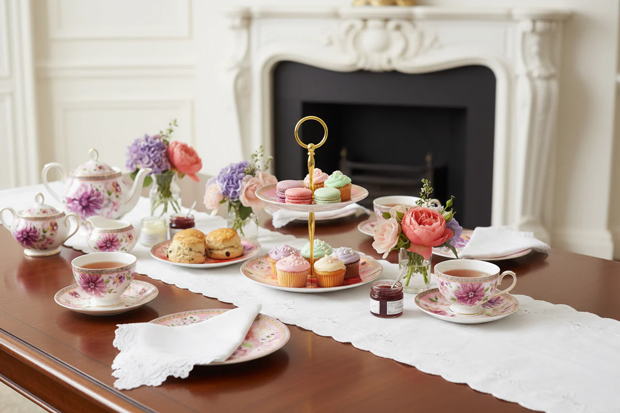 Maxwell & Williams Teas & C’S Dahlia Daze 2 Tiered Cake Stand, Pink - Image 3