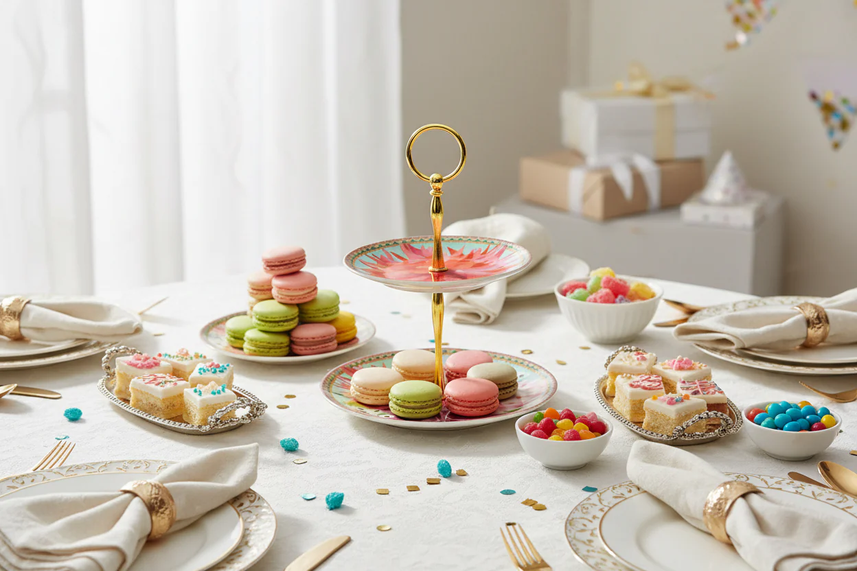 Maxwell & Williams Teas & C’S Dahlia Daze 2 Tiered Cake Stand, Sky - Image 4