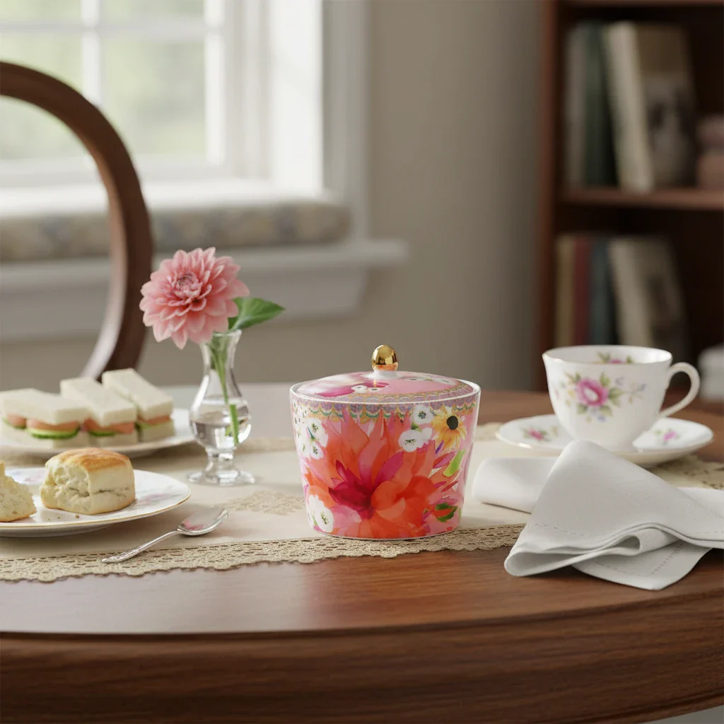 Maxwell & Williams Teas & C’S Dahlia Daze Sugar Bowl, Pink - Image 5