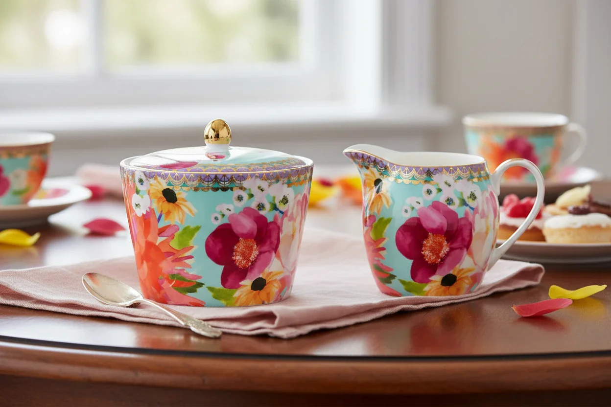 Maxwell & Williams Teas & C’S Dahlia Daze Sugar Bowl, Sky - Image 2