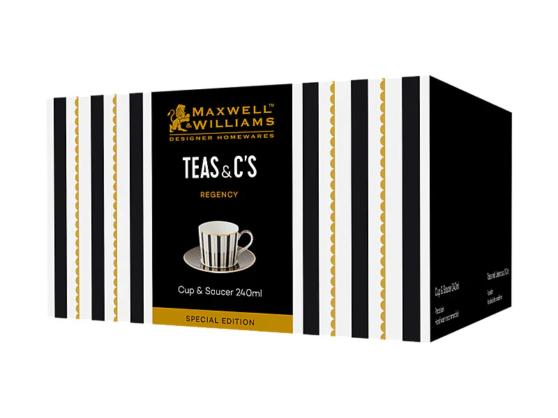 Maxwell & Williams Teas & C's Regency Cup & Saucer Set, Black - Image 7