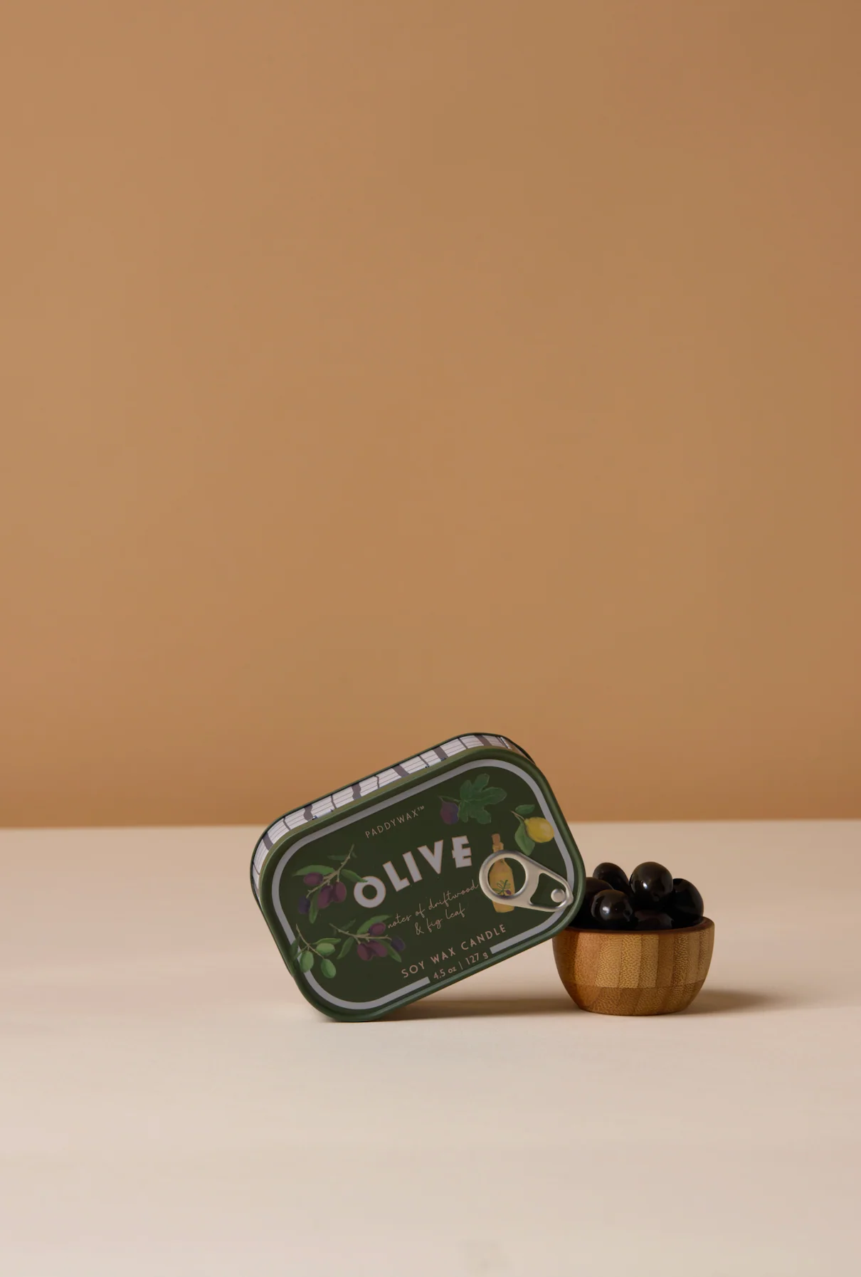 Paddywax Bistro Fig & Olive Tin Scented Candle, Driftwood & Fig Leaf - Image 5