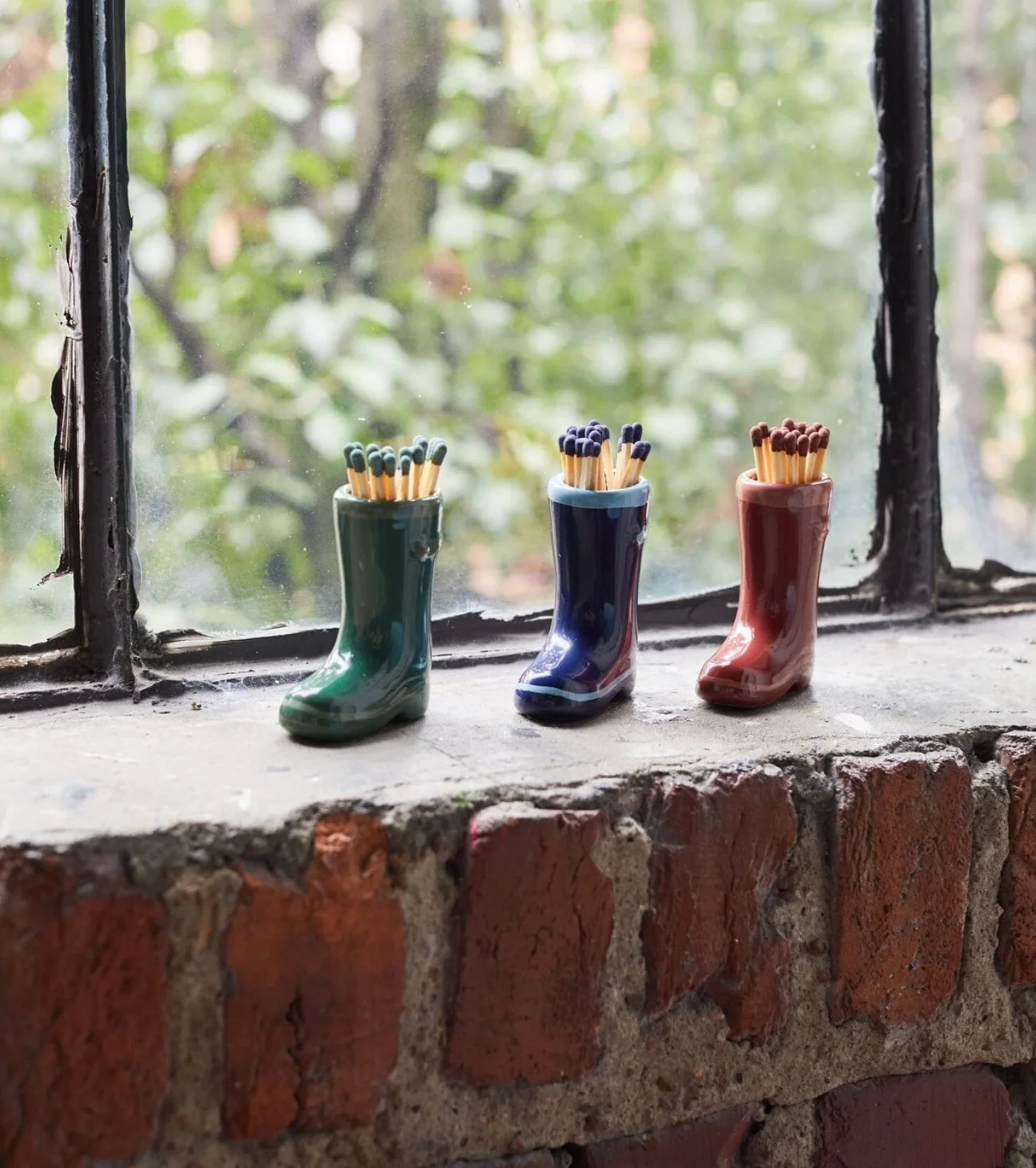 Paddywax Ceramic Wellington Boot Match Holder, Navy Blue - Image 7