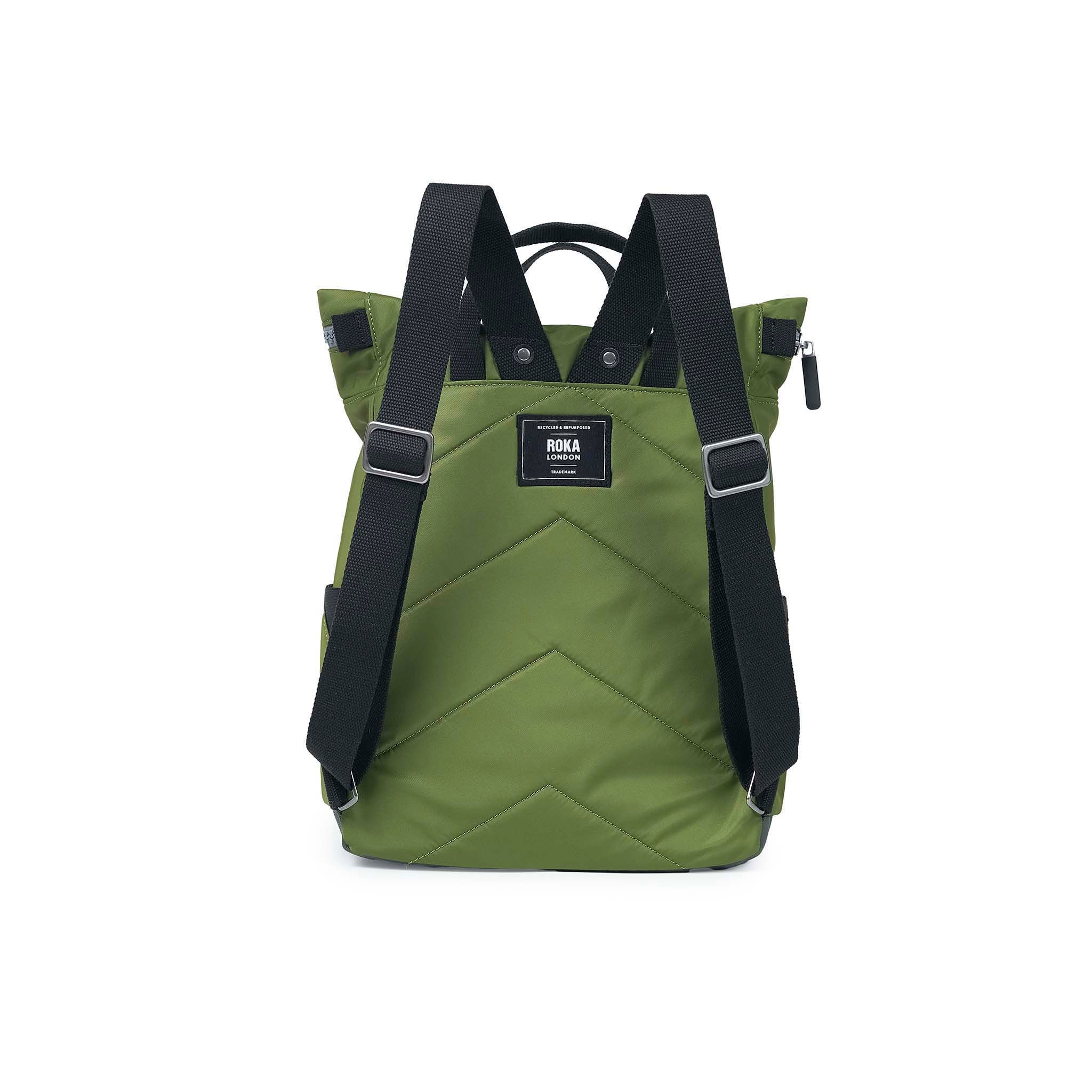 Roka London Black Label, Canfield B Medium Rucksack, Avocado (Sustainable Nylon) - Image 3