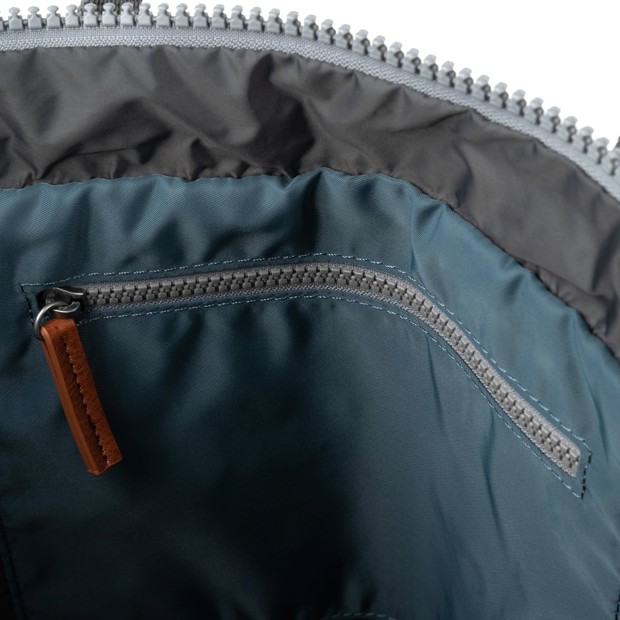 Roka London Canfield B Sustainable Nylon Rucksack, Airforce - Image 6