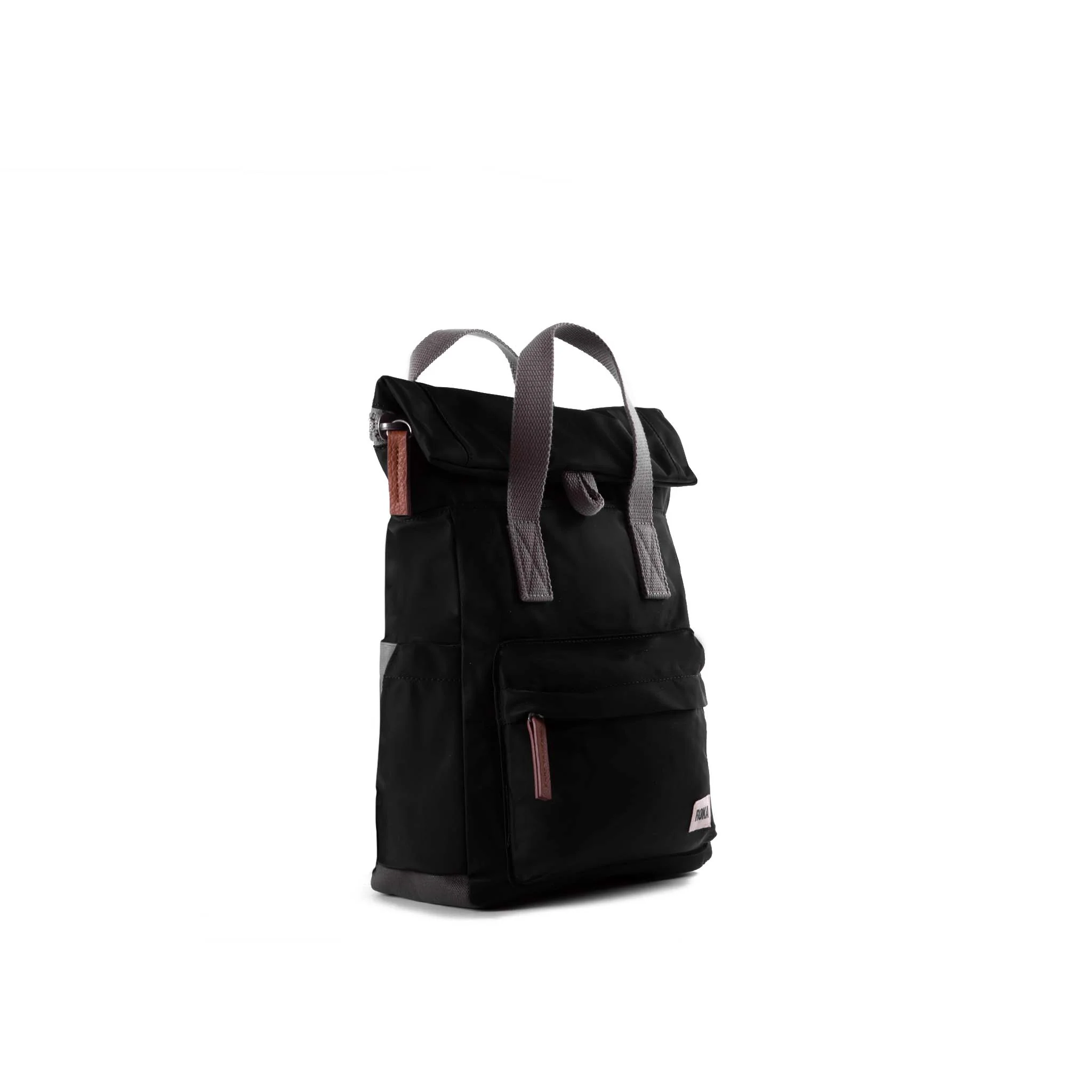 Roka London Canfield B Sustainable Nylon Rucksack, Black - Image 4