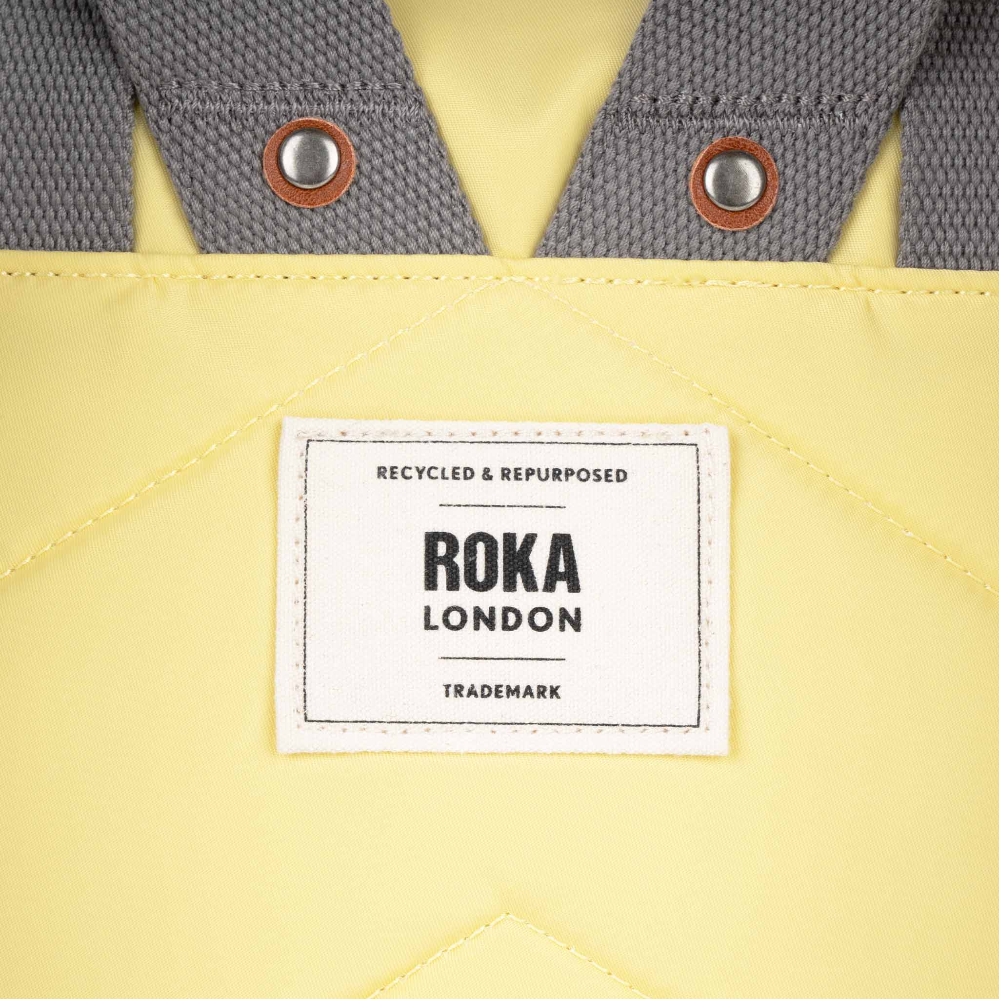 Roka London Canfield B Sustainable Nylon Rucksack, Citron - Image 4