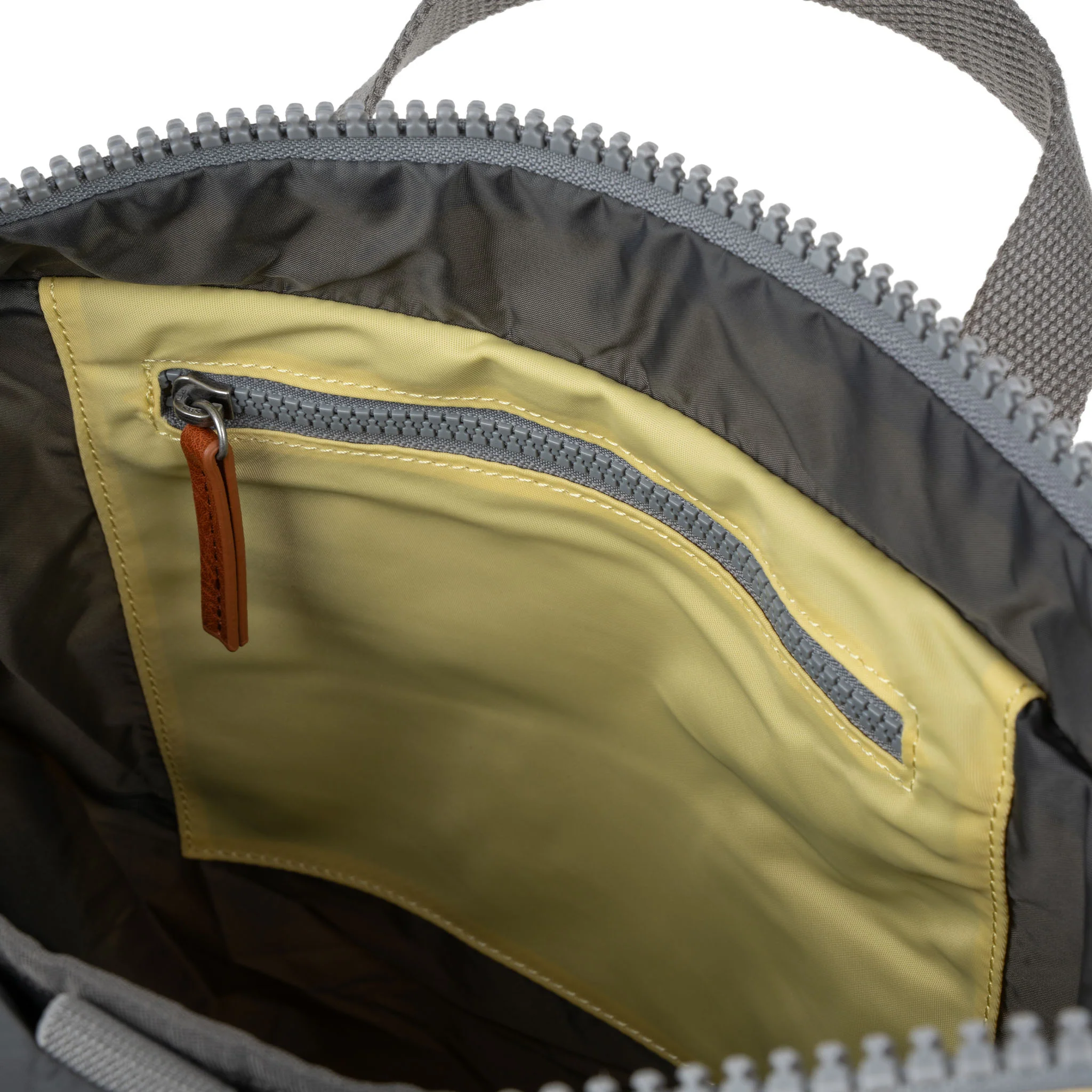 Roka London Canfield B Sustainable Nylon Rucksack, Citron - Image 6