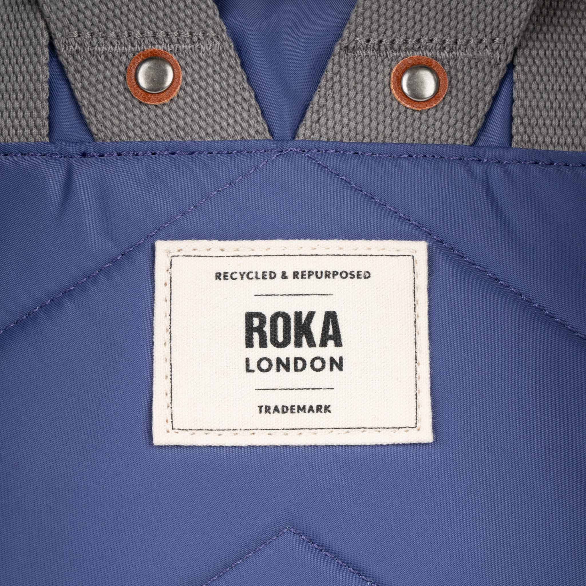 Roka London Canfield B Sustainable Nylon Rucksack, Indigo - Image 4