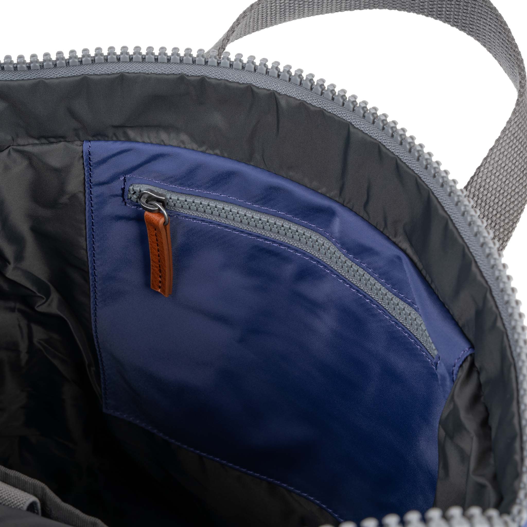 Roka London Canfield B Sustainable Nylon Rucksack, Indigo - Image 6