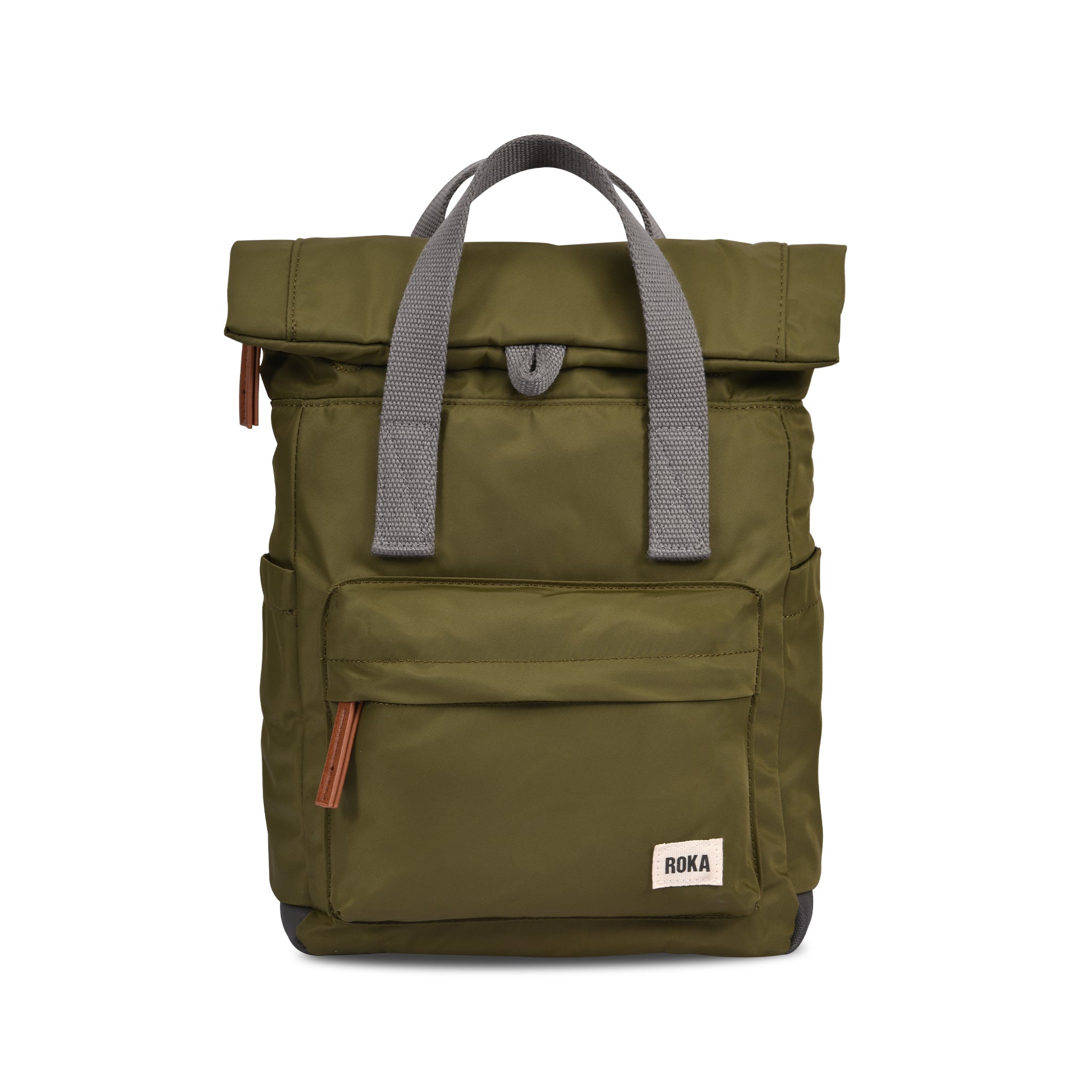 Roka London Canfield B Sustainable Nylon Rucksack, Military - Image 8