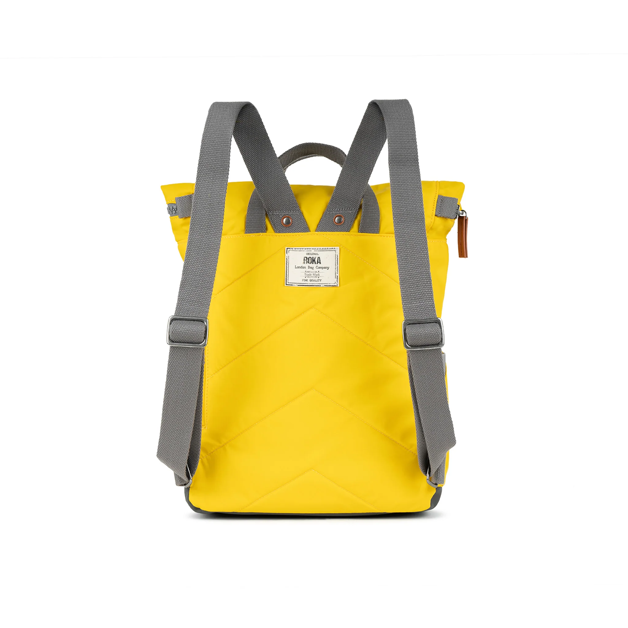 Roka London Canfield B Sustainable Nylon Rucksack, Mustard - Image 3
