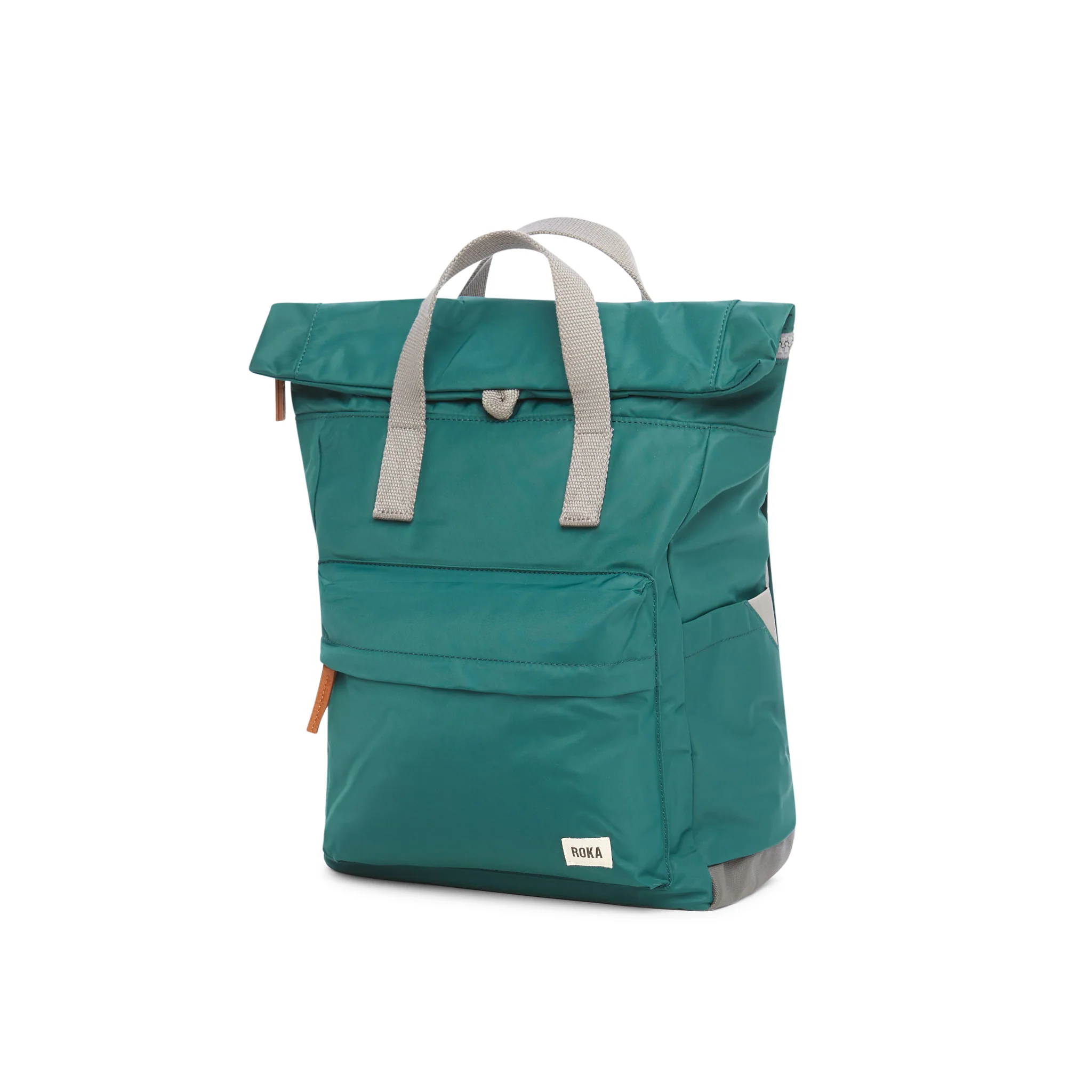 Roka London Canfield B Sustainable Nylon Rucksack, Teal - Image 2