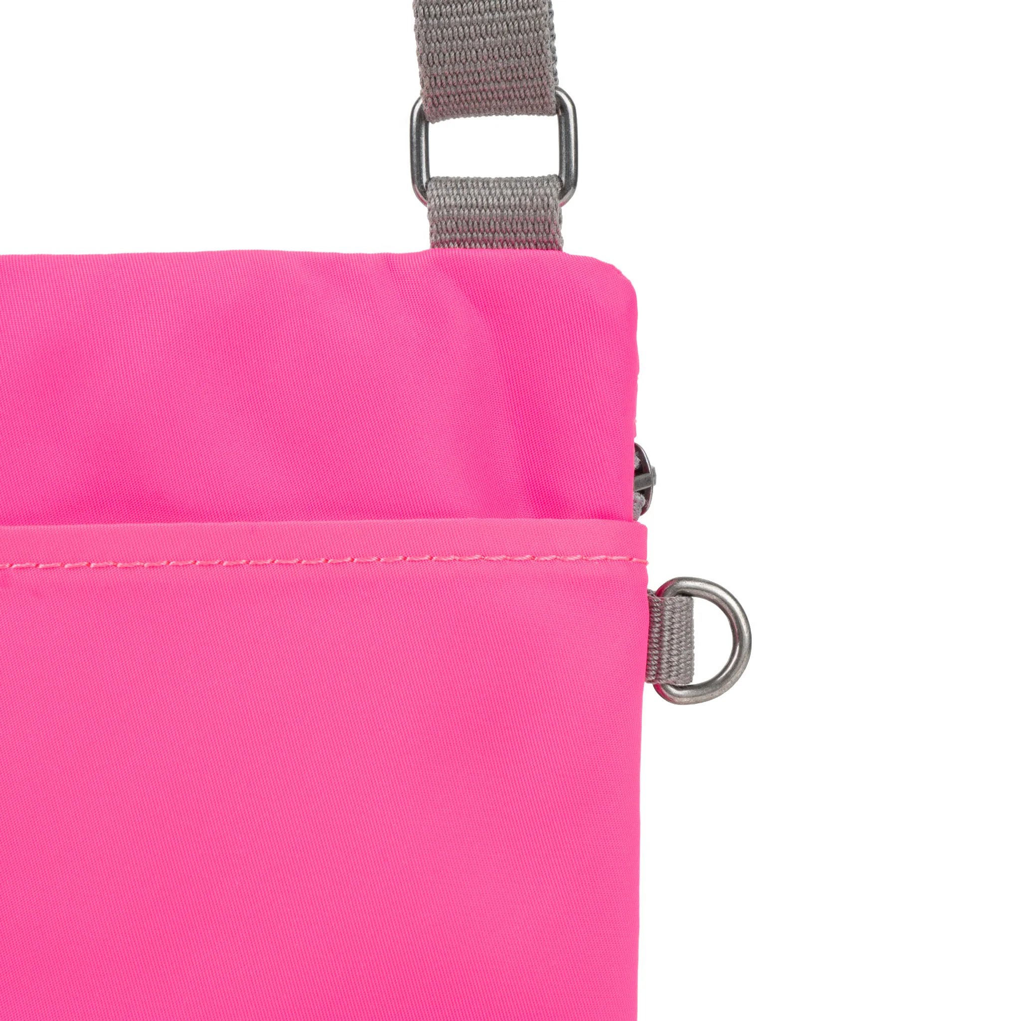 Roka London Chelsea Crossbody Phone Bag, Neon Pink (Recycled Nylon) - Image 4