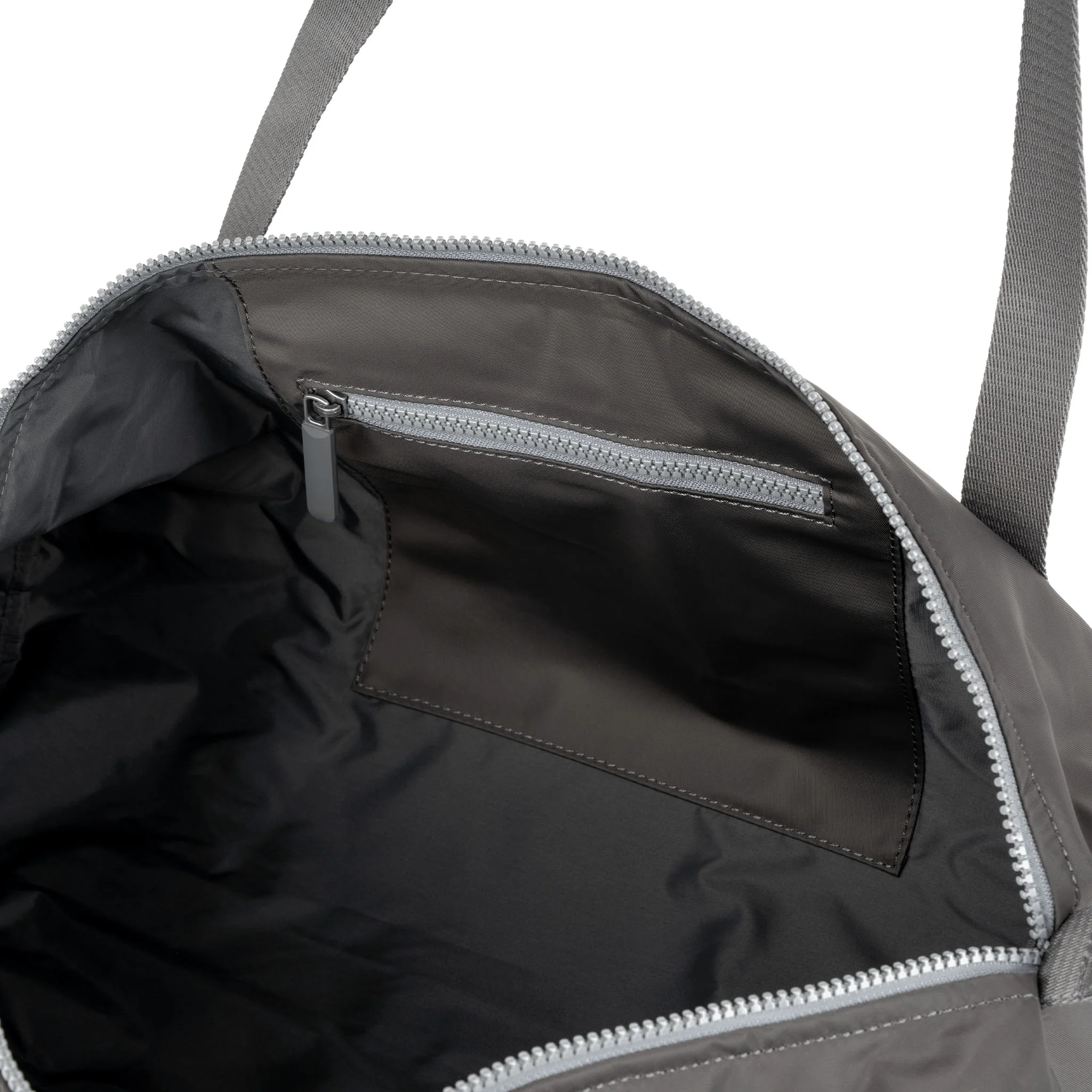 Roka London City Barrel Bag, Graphite (Recycled Nylon) - Image 6