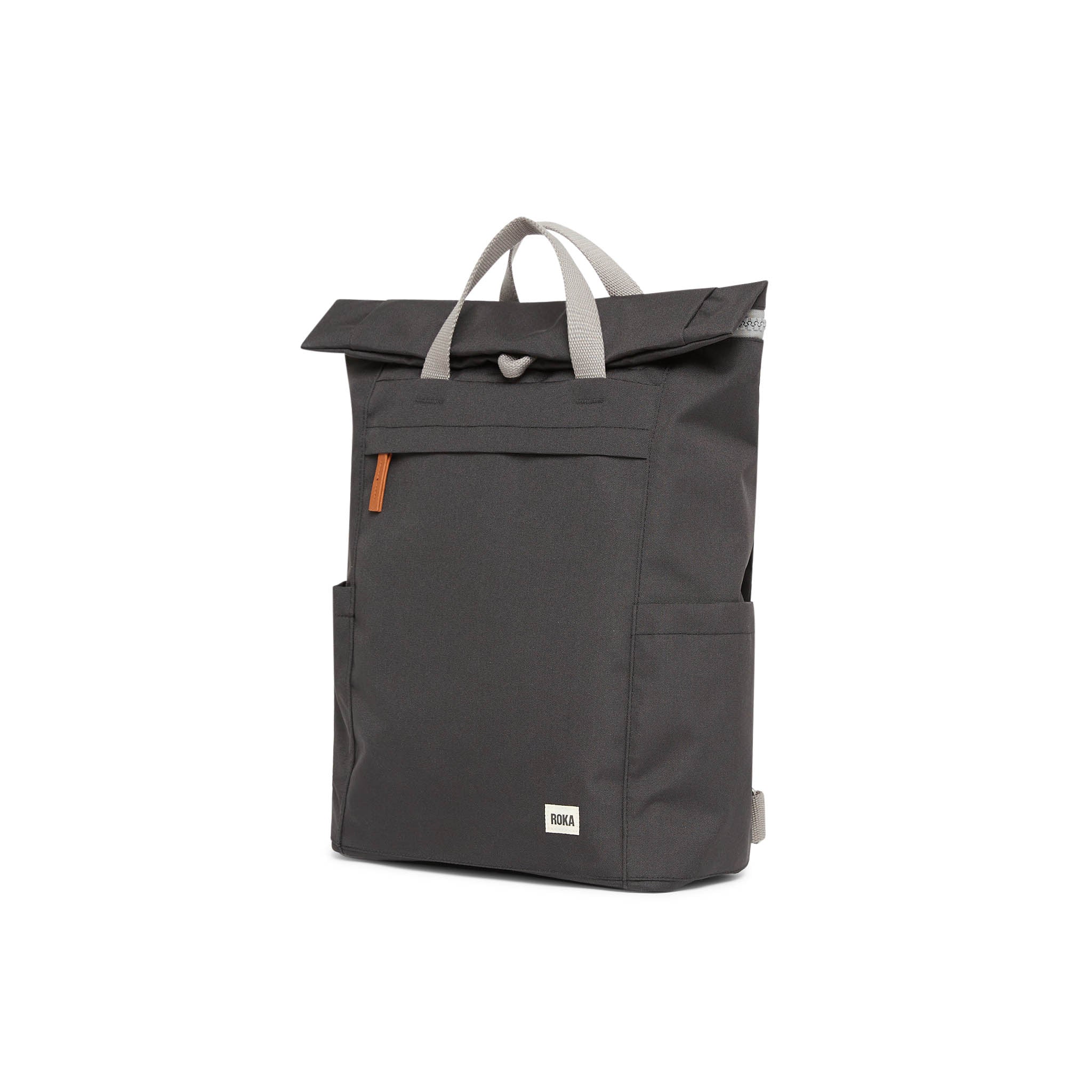 Roka London Finchley Sustainable Canvas Rucksack, Ash - Image 2