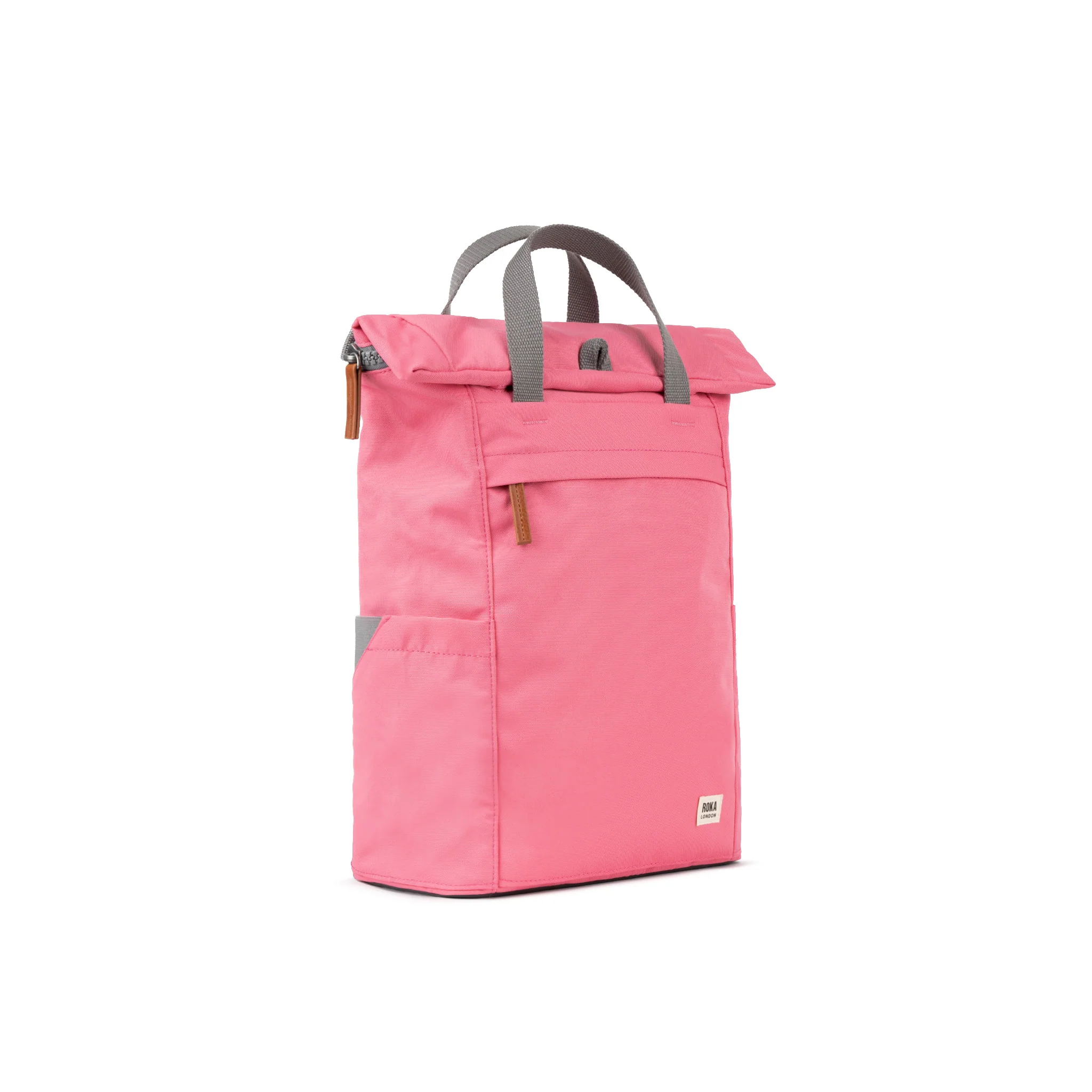 Roka London Finchley Sustainable Canvas Rucksack, Tulip - Image 2