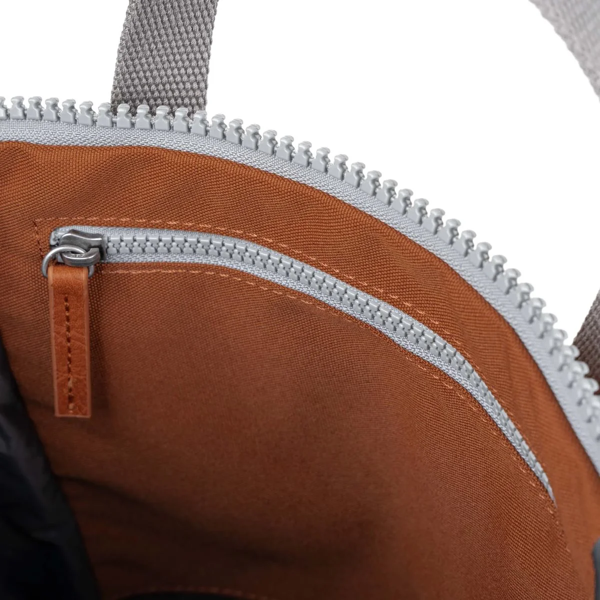 Roka London Finchley Sustainable Canvas Rucksack, Bran - Image 5
