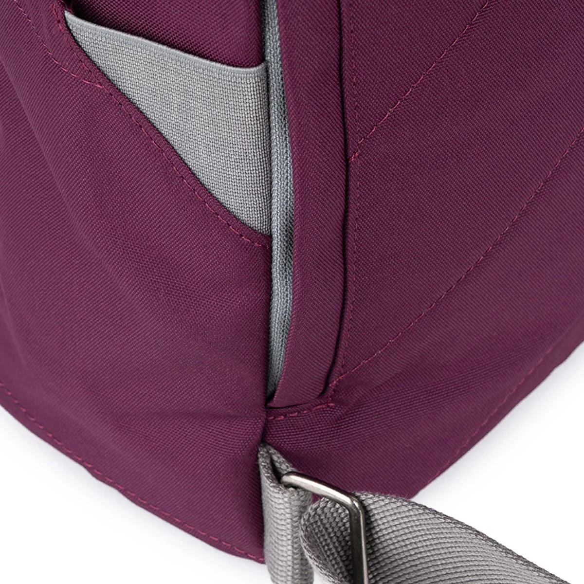 Roka London Finchley Sustainable Canvas Rucksack, Cherry Lacquer - Image 4
