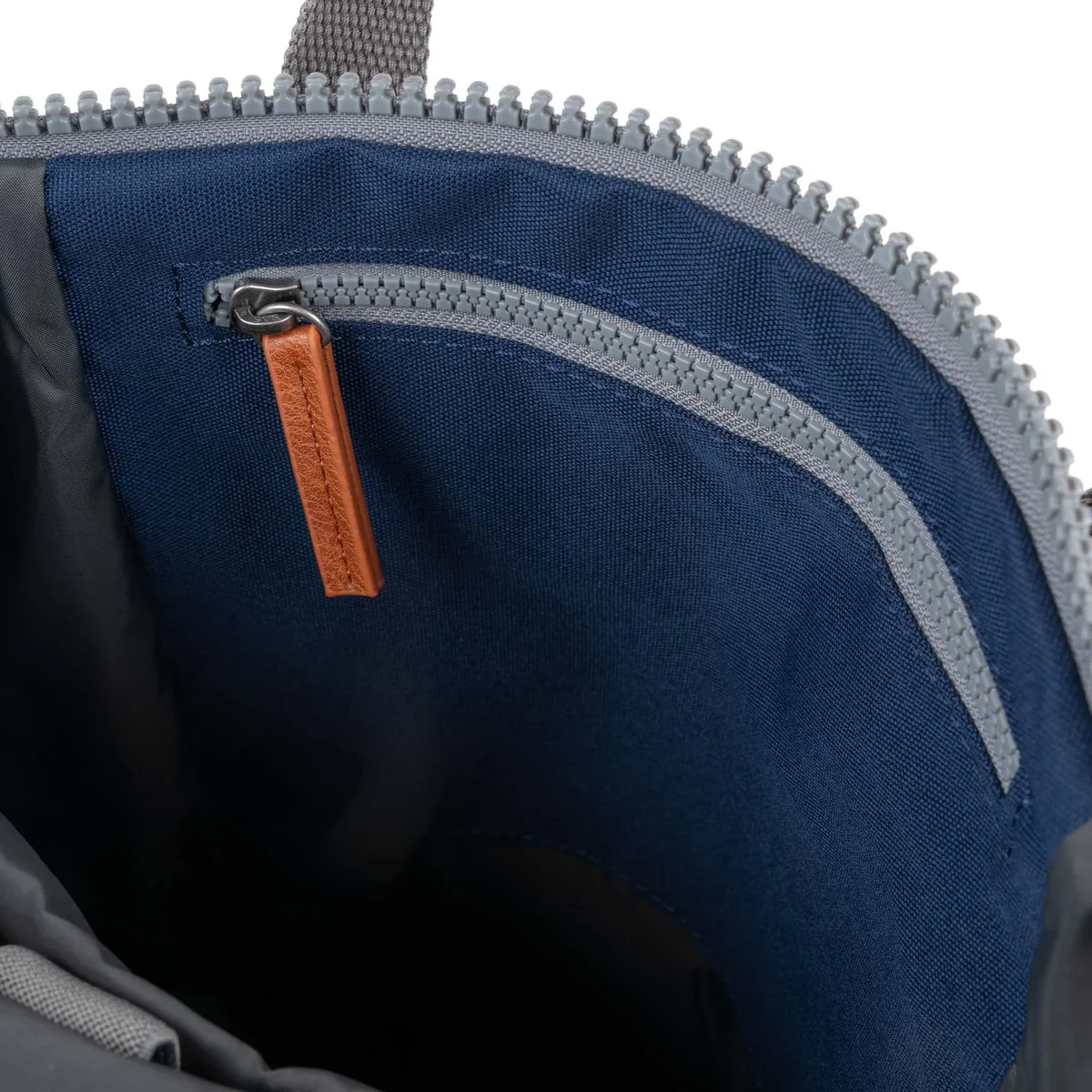 Roka London Finchley Sustainable Canvas Rucksack, Crisp Blue - Image 6