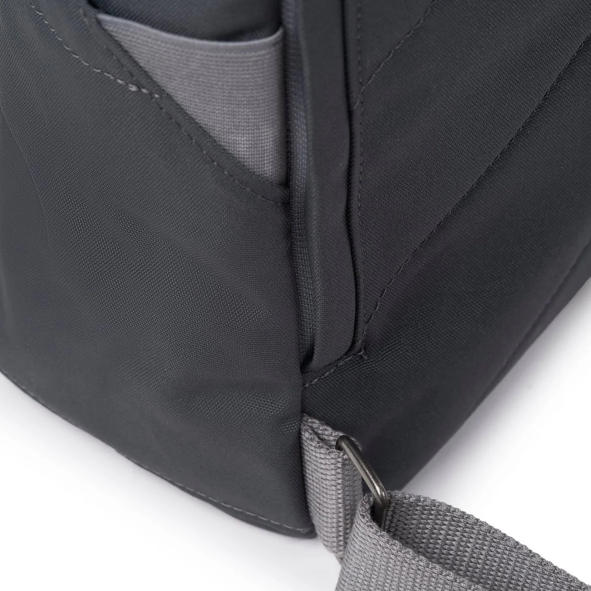 Roka London Finchley Sustainable Canvas Rucksack, Faded Black - Image 6