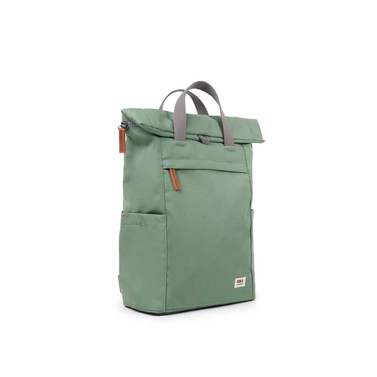 Roka London Finchley Sustainable Canvas Rucksack, Frost - Image 2