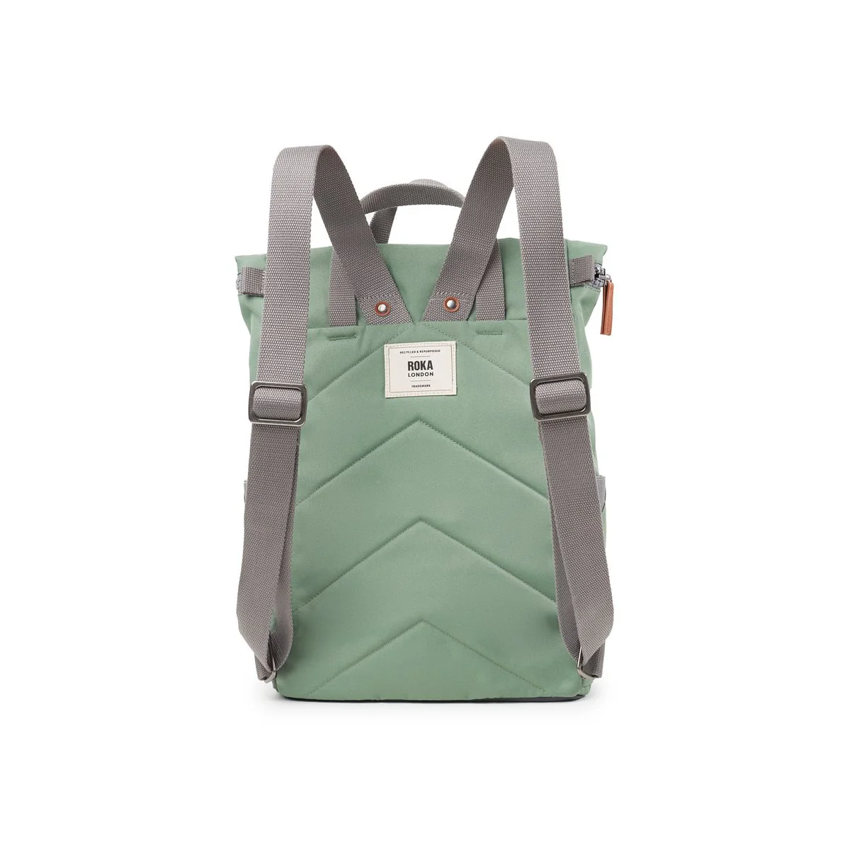 Roka London Finchley Sustainable Canvas Rucksack, Frost - Image 3