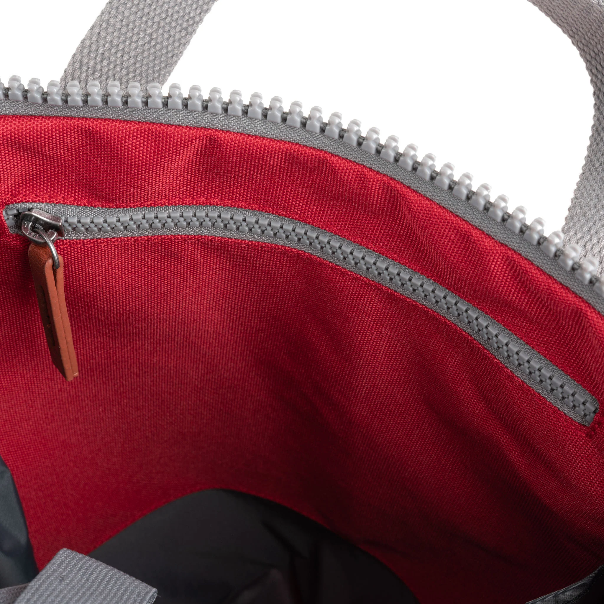 Roka London Finchley Sustainable Canvas Rucksack, Mars Red - Image 6