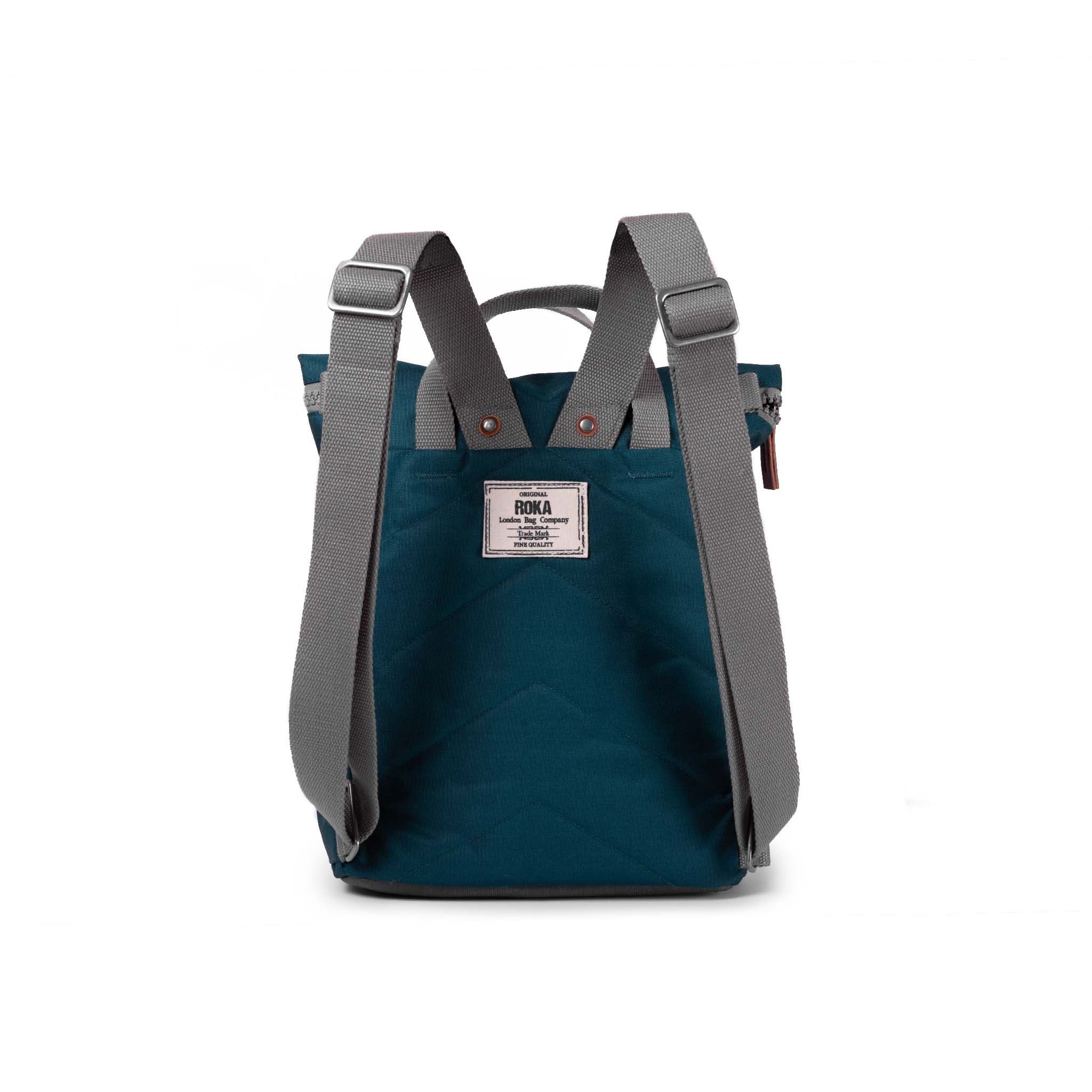 Roka London Finchley Sustainable Canvas Rucksack, Teal - Image 3