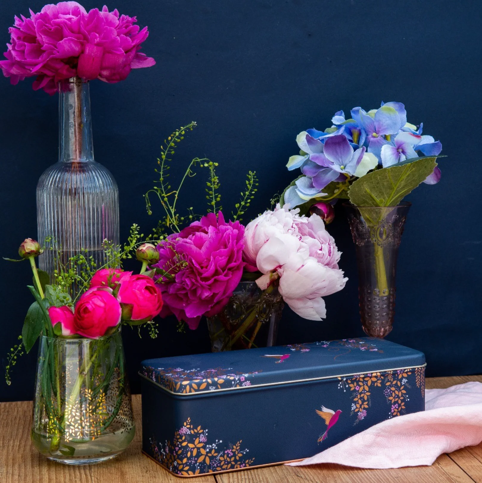 Sara Miller Deep Rectangular Storage Tin, Hummingbird - Image 2