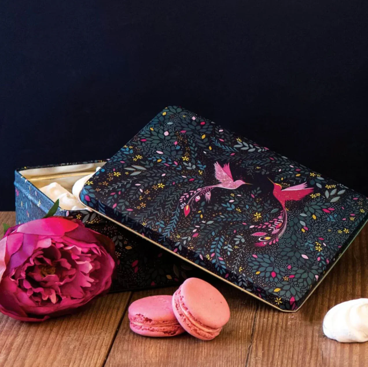 Sara Miller Deep Rectangular Storage Tin, Hummingbird Paradise - Image 2