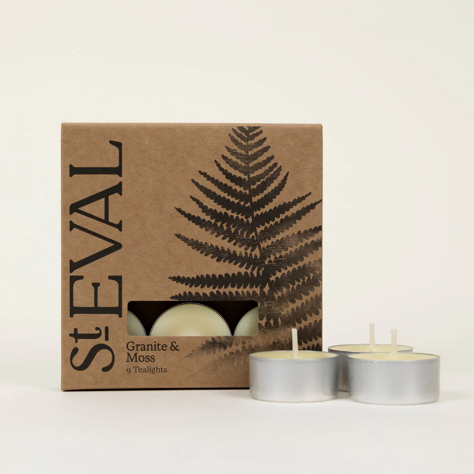 St Eval Granite & Moss Scented Tealights, (Set Of 9) - Image 2
