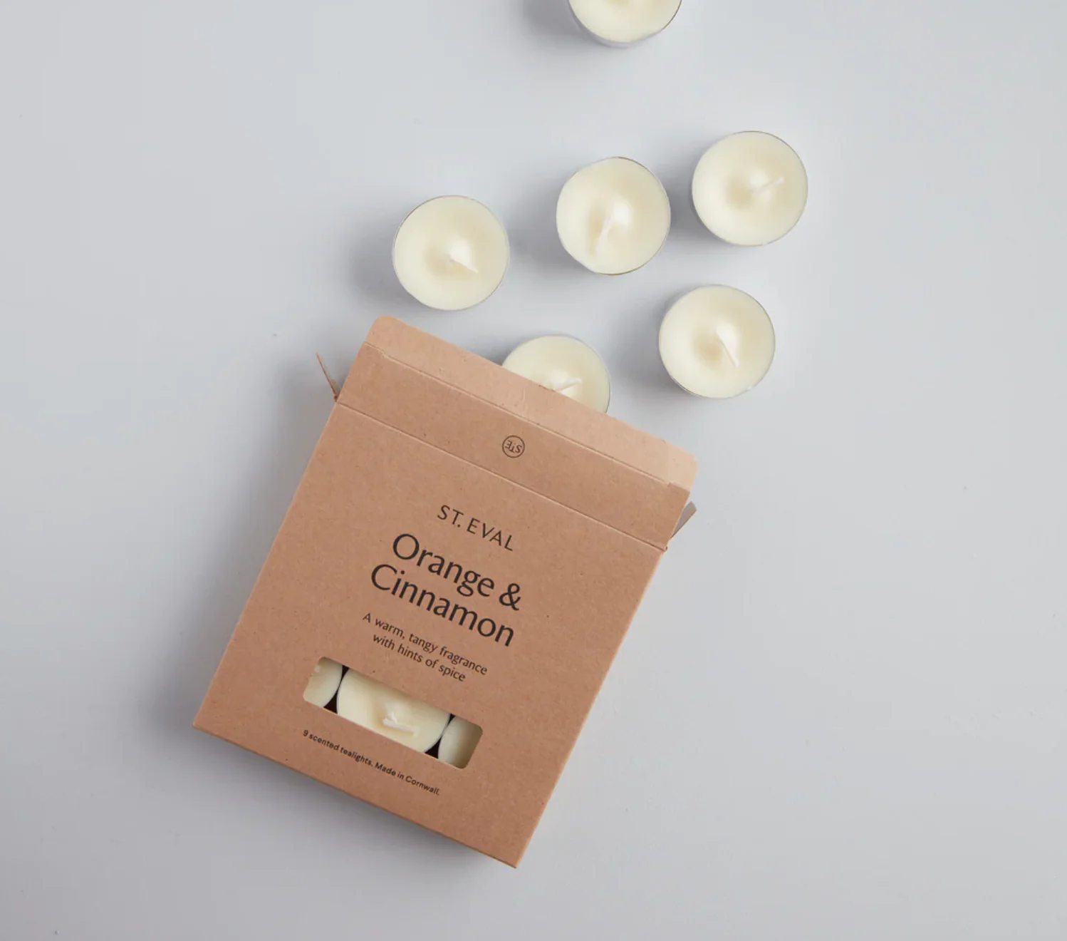 St Eval Orange & Cinnamon Scented Tealights, (Set Of 9) - Image 2