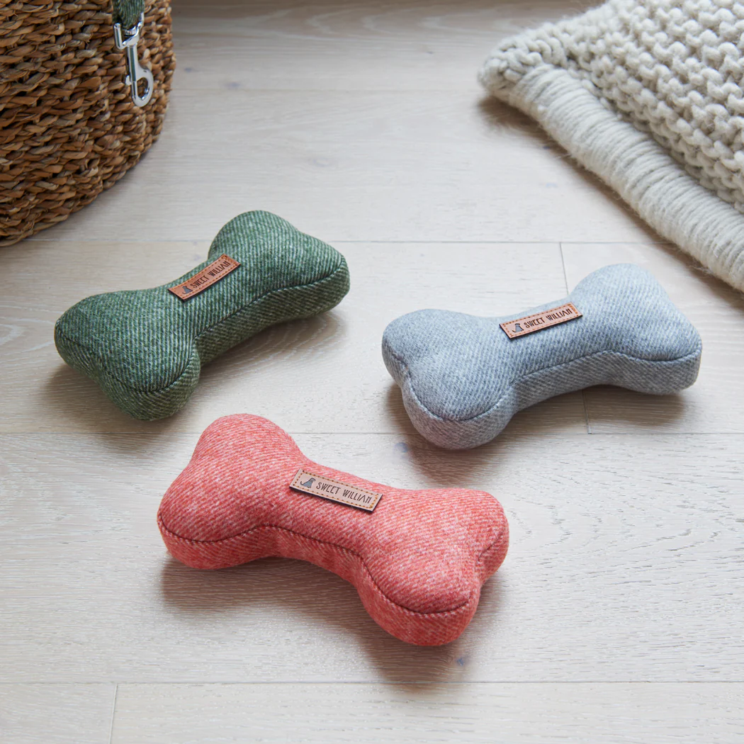 Sweet William Tweed Dog Bone Toy, Grey - Image 6