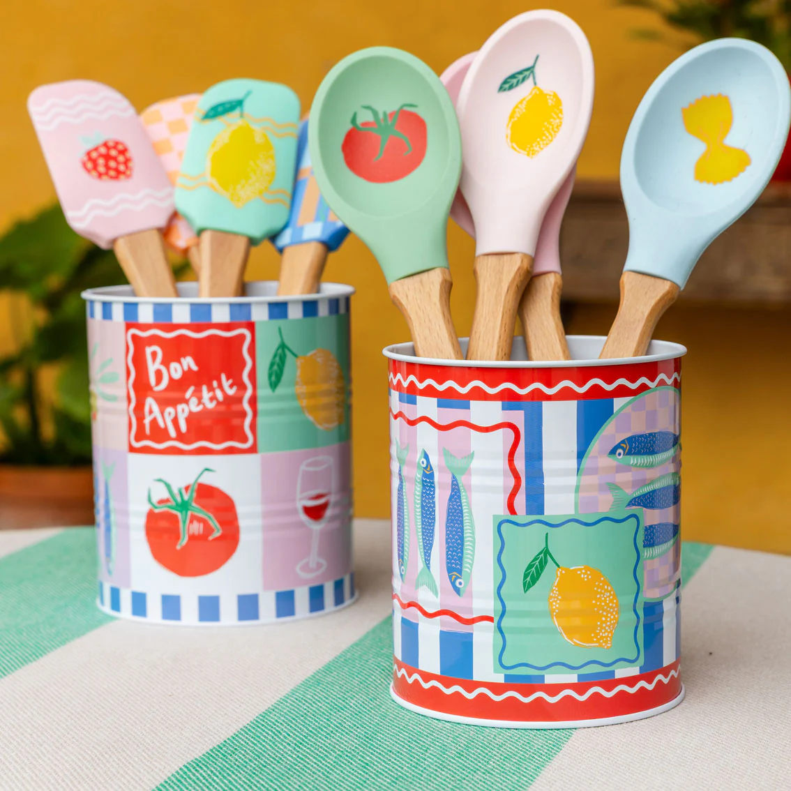 Talking Table Food Icons Silicone Stirring Spoon, Pasta - Image 2
