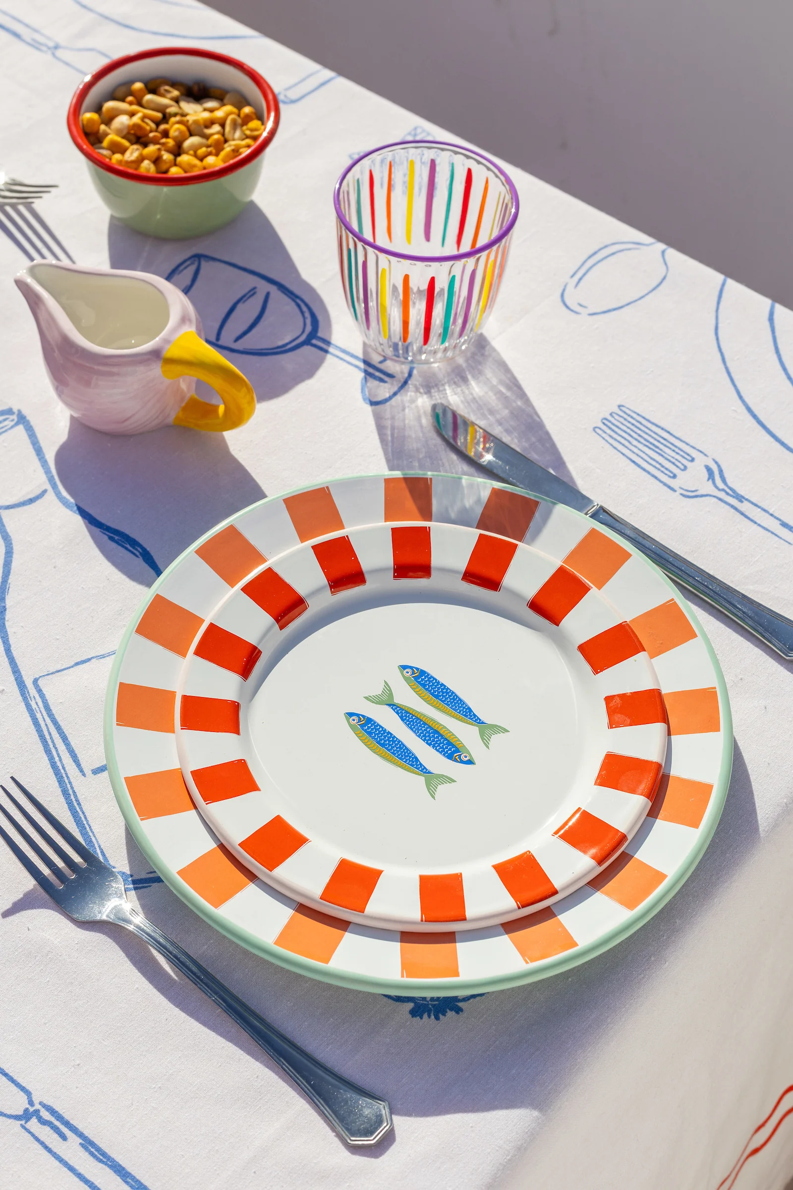 Talking Tables Bon Appetit Fish Enamel Side Plate, (20CM) - Image 3