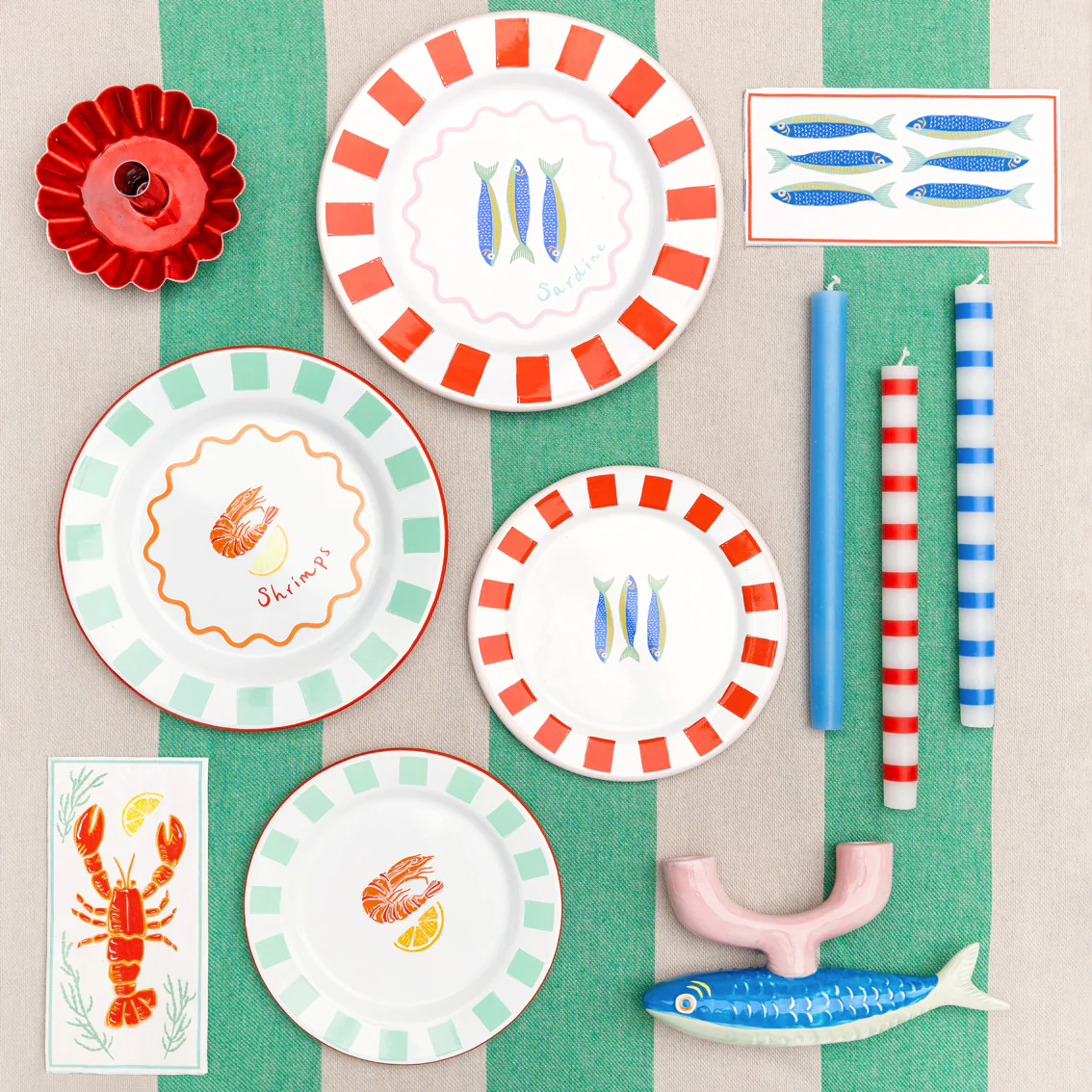 Talking Tables Fish Long Lunch Paper Napkins ( 16 Pack) - Image 5