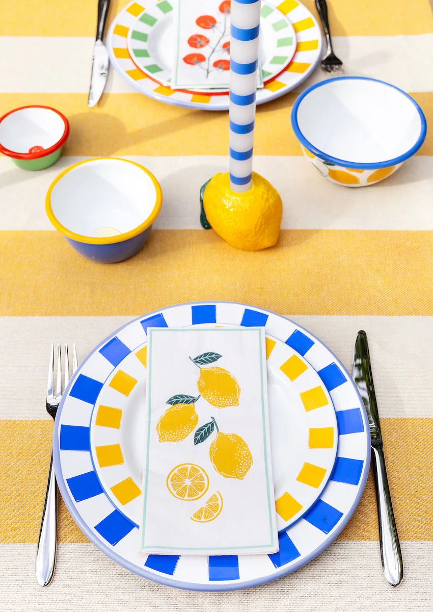 Talking Tables Lemon  Long Lunch Paper Napkins ( 16 Pack) - Image 5