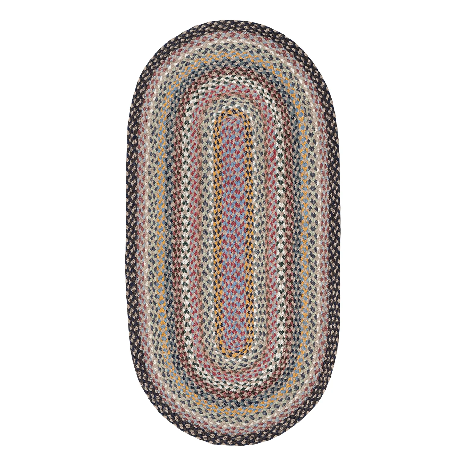 The Braided Rug Company Oval Jute Rug, Misty Blue