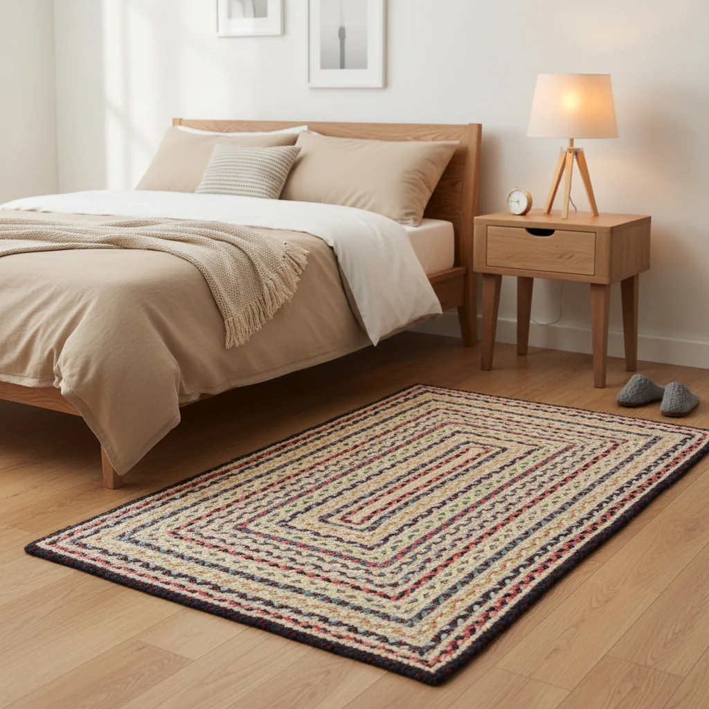 The Braided Rug Company Rectangle Jute Rug, Fairisle - Image 4