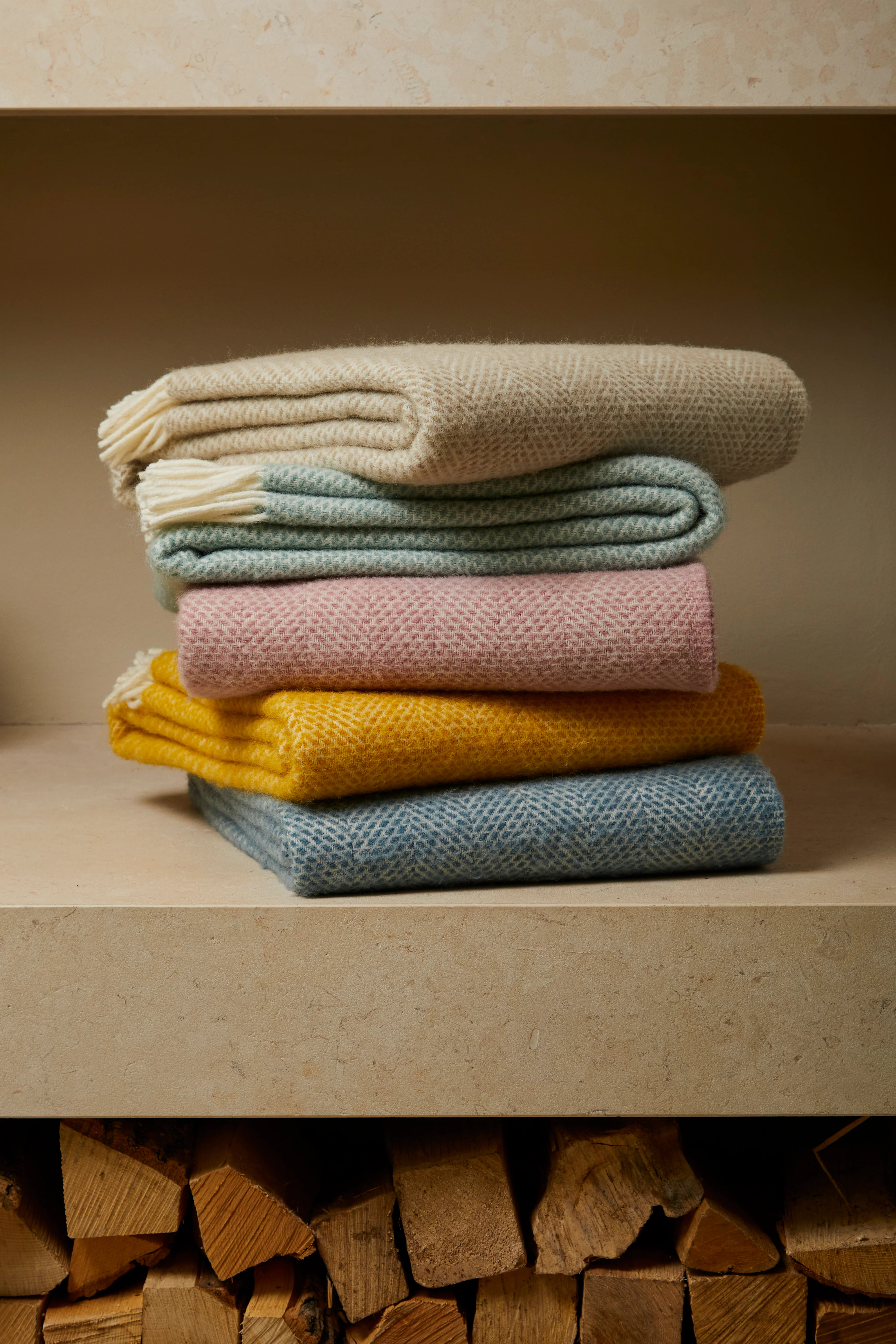 Tweedmill Beehive Pure New Wool Throw, Petrol - Image 4