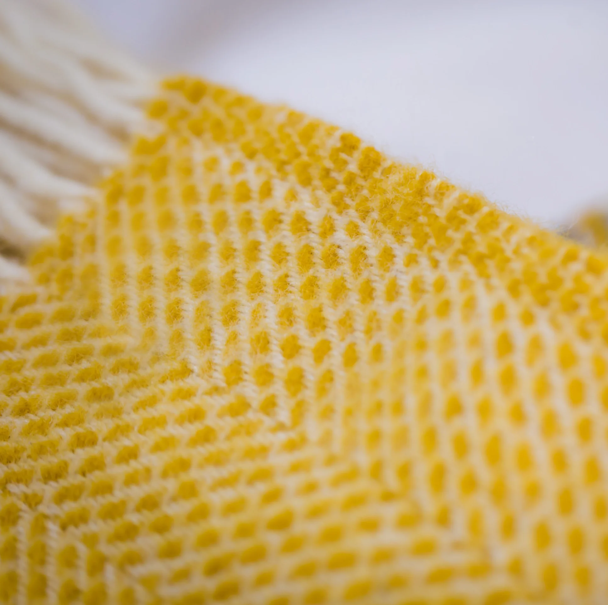 Tweedmill Beehive Pure New Wool Throw, Yellow - Image 2