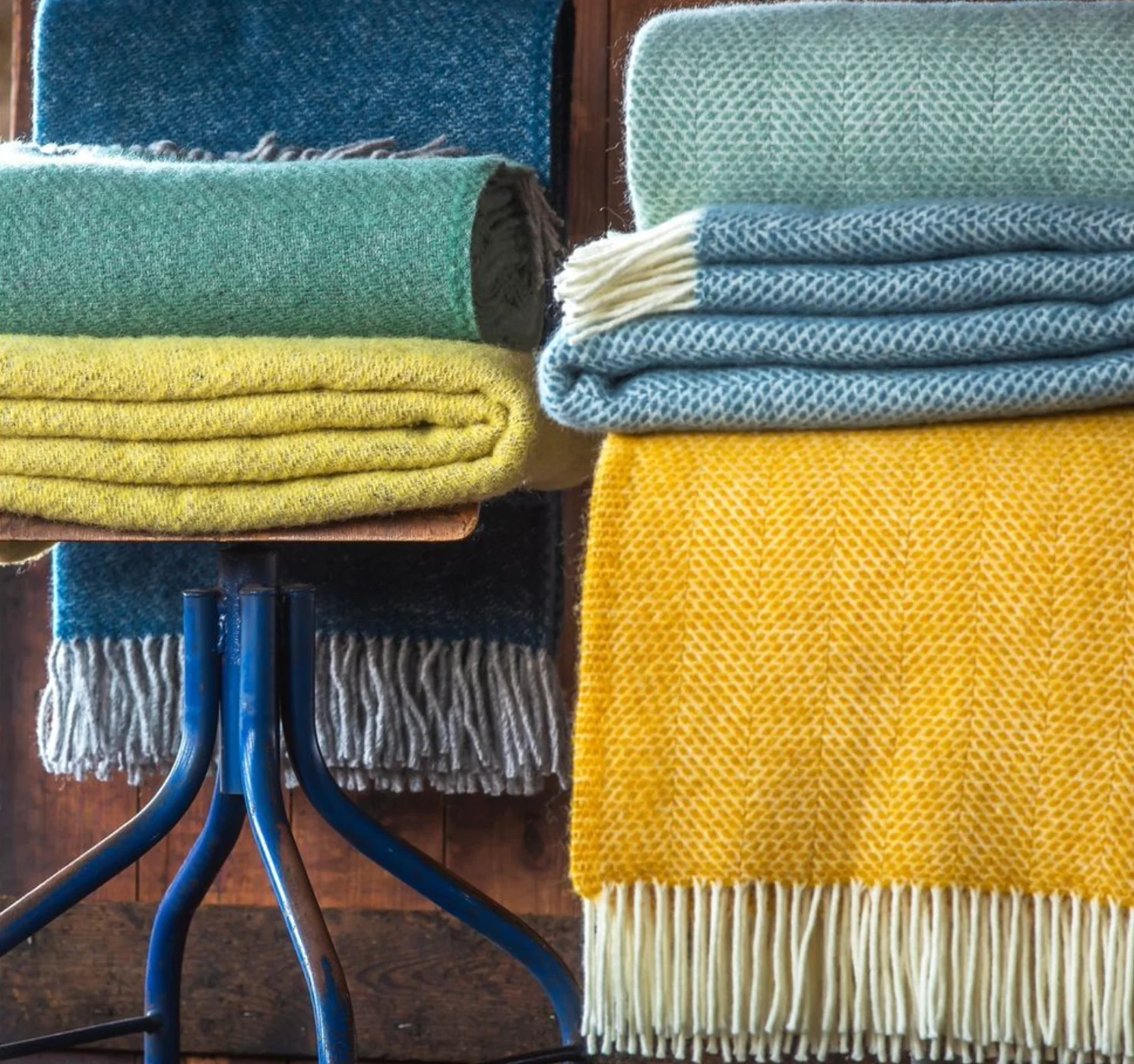 Tweedmill Beehive Pure New Wool Throw, Yellow - Image 8